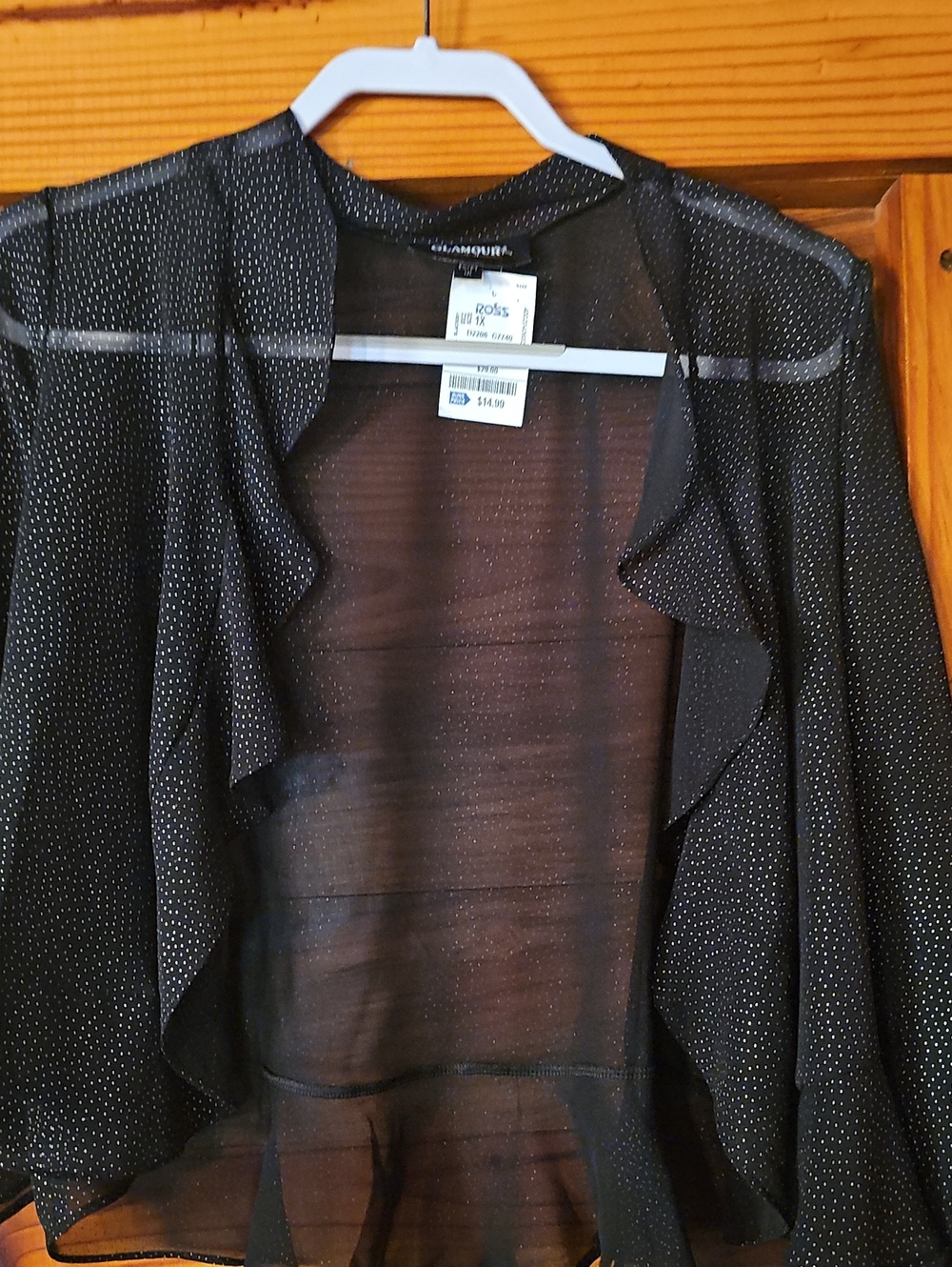 Glamour Black Shrug with Silver Metallic Speckles